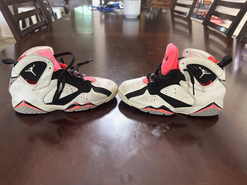 Nike Air Jordan 7 Retro GG Hot Lava 2015 White Black Pink 442960-106 Size us 1Y
